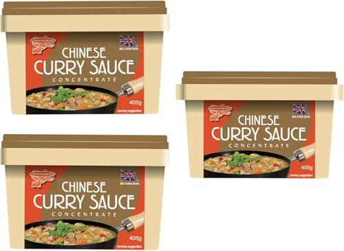 Chinese Curry Sauce Paste 405g (Pack of 3)| Authentic Takeaway-Style Curry Flavour | Ready-to-Use Concentrated Paste | Ideal for Stir-Fries, Curries & Noodles