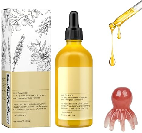 Huile de Romarin pour Cheveux, Rosemary Oil for Hair Growth, Favorise la Pousse et Ralentit la Chute, Huile Romarin Cheveux, Très Rapide avec de l'Huile de Romarin(1 pièce)
