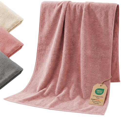 SIEGENTHAL® Strandtuch XXL 100x200 cm aus 100% Baumwolle – Großes Badetuch für Damen & Herren, Weiches Saunatuch, Strandhandtuch & Liegetuch, Saugstark & Schnelltrocknend - Rosé