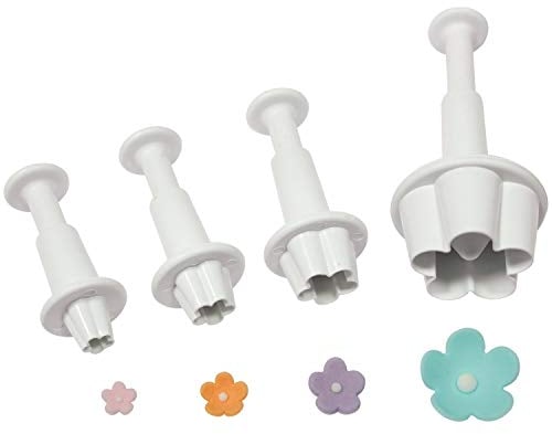 PME Set de Cortadores de Émbolo de Flor, Tamaños Pequeño, Mediano, Grande y Extra Grande, Juego de 4