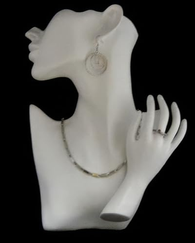 Schmuckbüste Dekokopf + Dekohand Dekopuppe (weiss)