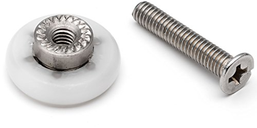 ShowerPart Duschtürrollen/Räder/Laufschienen L2i, Duschtürrad Durchmesser 17,5 mm, Radstärke 4,5 mm, Nylon, Ersatzteile für Duschtür, 8X