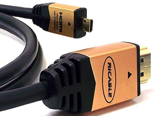 Ricable Micro M1 - 1 Metro - Cavo HDMI 1.4 Certificato High Speed 3D HDMI / Micro HDMI - Qualità Hi-Fi per il collegamento AV HD con conduttori in Rame OFC e connettori Schermati. Design Italiano e Garanzia a Vita on-Site