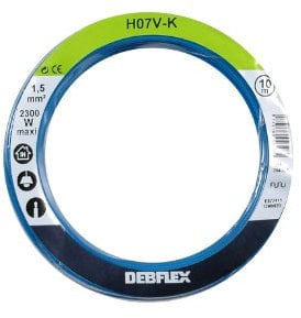 Bobinot de câble - Bobine de fils électrique - Câble électrique - Couronne de câble - Bobinot Câble Souple 10 mètres H07VK 1.5 mm ² - Bleu - 204327 Debflex
