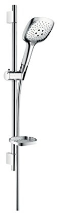 hansgrohe Raindance Select E Set doccia 150 3 getti con asta doccia 65 cm e portasapone, cromo, 27856000