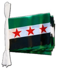 Flaggenfritze® Fahnenkette Syrien 1932-1963 / Opposition - Freie Syrische Armee, Länge 5,9 cm