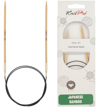 KnitPro K22215 Rundstricknadel, Bamboo, Braun, 40 cm x 3.25 mm