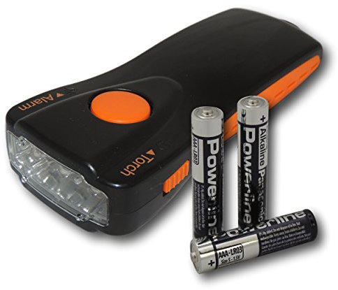 Minder Walk Safe Torch Flashlight and Personal Attack Alarm - Ideal Security Safety Device for Night Workers, Dog Walkers, Children and the Elderly … (With 4 Sets of Batteries)