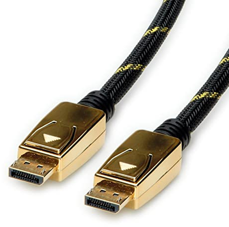 ROLINE GOLD Câble DisplayPort I Transmission vidéo et audio I DP M - M I noir/gold 10 m