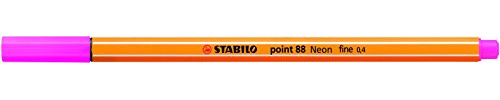 STABILO Point 88-0.4mm Fineliner - Box of 10 Pens - Neon Pink