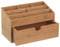 Bakaji Organizer Portaoggetti Da Scrivania in Legno di Bambu' con 6 Scomparti e Cassetto Colore Bamboo Naturale Dimensione 25,5 x 13 x 15 cm