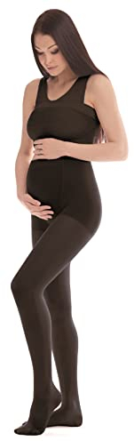 Medizinische Kompressionsstrumpfhose, abgestuft, für Schwangere (16-18 mmHg, 140 Denier, Klasse 1), Schwarz, Größe XS