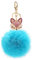 Schlüsselanhänger Süß Plüsch Ball Taschenanhänger Strass Fuchs Weich bommel Keychain Elegant Plüsch-Kugel Auto-Anhänger Pompom Glitzer Schlüsselring Handtaschenanhänger (# 7)