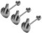 Holibanna 3 Stück Edelstahl Zungenringe Bolzen mit Mittelfinger Zunge Langhantel Körper Piercing Schmuck (Silber)