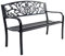 CASART 2 Seater Garden Bench, Decorative Pattern Iron Park Chair Seat, Outdoor Leisure Loveseat for Garden, Patio, Park, Porch and Yard (Black, Butterfly Pattern)