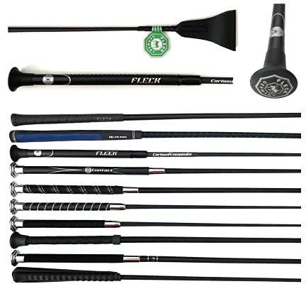 JA Horse Fleck Springpeitsche Springgerte Springstock Reitgerte (60 cm, Carbon schwarz)