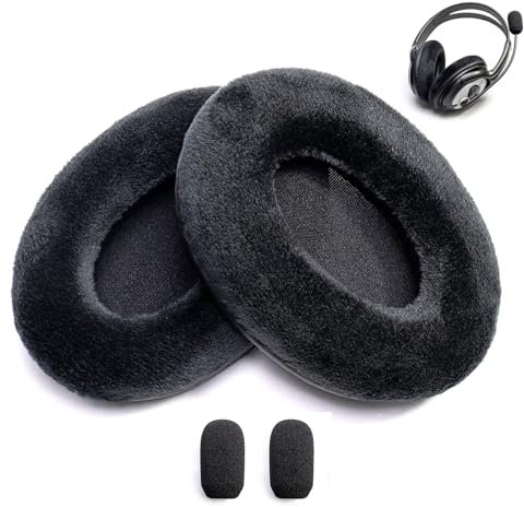 Cuscinetti auricolari in schiuma per microfono compatibili con Microsoft LifeChat LX-3000 LX 3000 Cuffie Life Chat (cuscinetti in velluto/velluto+copertura per microfono)
