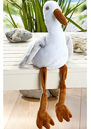 POMMERNTRAUM ® | maritime Dekorationsfigur Kantensitzer Kantenhocker Türstopper Türhalter Möwe Vogel Vögel | Handarbeit