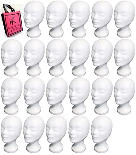 FP ►►► 22 x Styroporkopf Multipack Standard weiss - Markenqualität aus deutscher Herstellung! Incl Shopper (22 Stck. weiss (mit Loch im Boden))