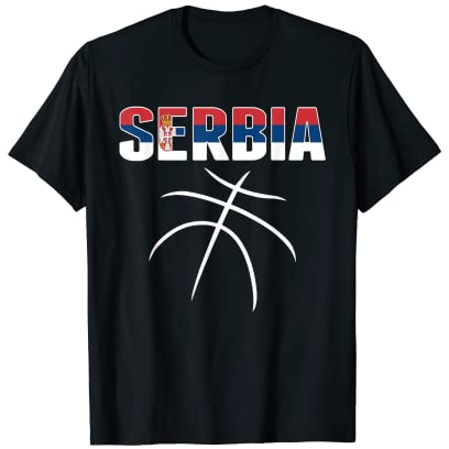 Serbien Basketball Liebhaber Trikot - serbische Flagge Sommersport T-Shirt