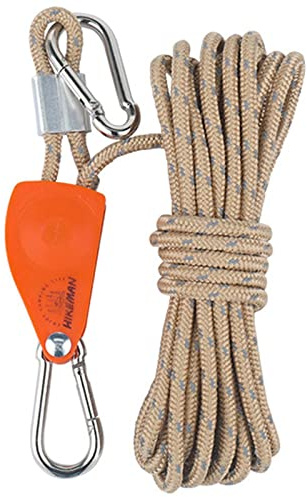 Amagogo Cintre de Corde à cliquet de poulie, Engrenages en métal renforcé Robuste sécurisé tendeur de Boucle réfléchissant Corde Anti-dérapante pour Le