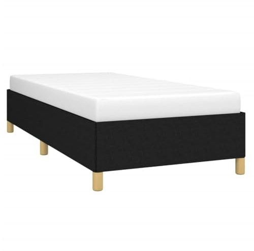 vidaXL Polsterbett, Bett Bettgestell mit Lattenrost, Schlafzimmerbett Einzelbett mit Stützbeinen, Bettrahmen Schlafzimmermöbel, Schwarz 80x200 cm Stoff