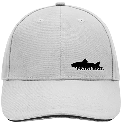 Huuraa Baseball Cap Petri Heil Fischergruß Geschenk Dark Grey/White Petri Heil Geschenkidee