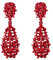 EVER FAITH Damen Ohrringe Voll Kristall Art Deco Vintage Stil Ohrhänger für Hochzeit Party Rot Rot-Ton