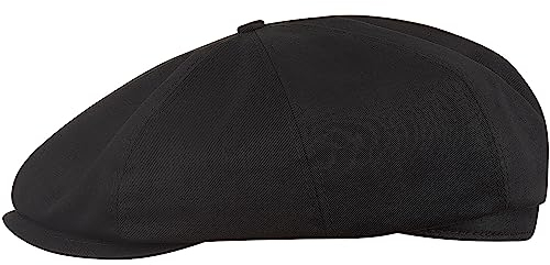 Sterkowski Modell Shelby | Baumwolle Schiebermütze für Herren und Damen | Fahrrad Cabrio Retro Kappe Freizeit Premium Stilvolle Gangster Gatsby Klassische Sommer Ballonmütze Schirm Schwarz 59