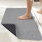 Bath Mat,Ultra Thin Bathroom Rugs,Rubber Bath Mats for Bathroom,No Slip Bath Rugs,Quick Dry,Machine Washable,Low Pile,Absorbent,Shower Outside,Sink,Home Decor Accessories.Grey,1'5x2'3(17x27Inch)