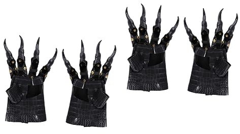 SHERCHPRY 2 Paar Halloween-Handschuhe Drachen Klaue Halloween-Cosplay-stütze Schreckliche Klaue Halloween Kostüm Krallen Handschuhe Killerwolf-Handschuhe Für Erwachsene Leder Pfote Kleidung