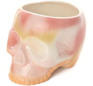 fisura. - Pot de Fleurs Original avec Motif Pot de Fleurs et de Plante décoratif. Jardinière décorative d'intérieur. Pot en céramique pour Fleurs et succulentes. (Rosa, tête de Mort)