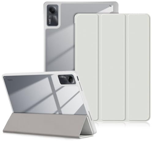 DINGGUAGUA Custodia per Xiaomi Redmi Pad SE 11 Pollici Tablet, Con S Pen Holder - Antiurto Sottile Cover Posteriore Trasparente,Grigio