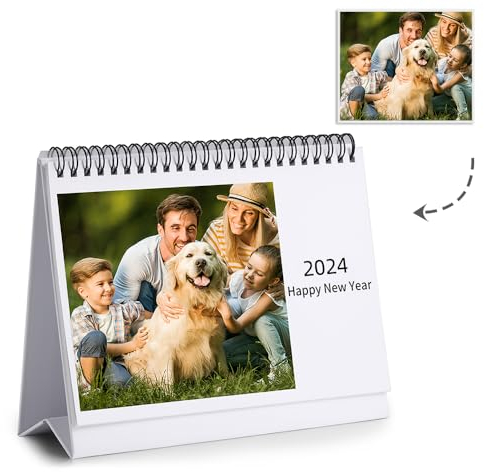 Fotokalender 2024 Personalisierte Bilder Kalender für Schreibtisch Wand Büro Haus Personalisierte 2024 Geschenke für Männer Frauen