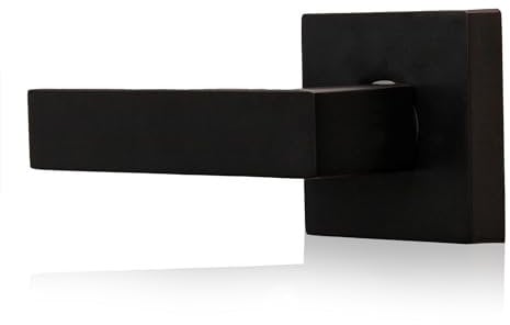 XFORT Quad Passage Knob Set Matt Black, Door Knob for Internal Wooden Doors, Complete Set with Tubular Latch