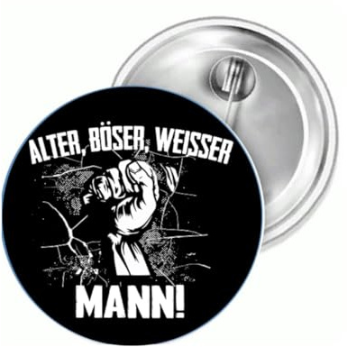 Sammys Shirt Store Alter böser weisser Mann II Button 25 mm