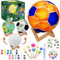 Paint Your Own Football Painting Lamp Kit, World Cup 3D Night Light Painting Lamp Art Set with Football Stickers, Wooden Stand Birthday Valentine's Day Gifts for 5 6 7 8 9 10 Year Old Girls Boys