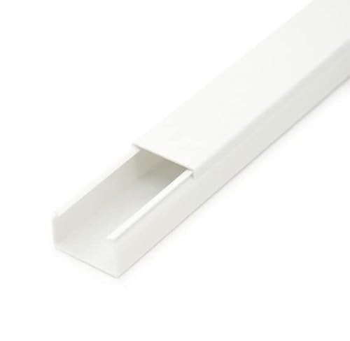 LumenTEC 20m Kabelkanal Weiß Selbstklebend, 2,5 x 1,6 x 200 cm / 10 x 2m Wand Kabelkanäle, Elektroinstallation - Halbrunde Kabelführungen, Kabelabdeckung, Kabelschacht