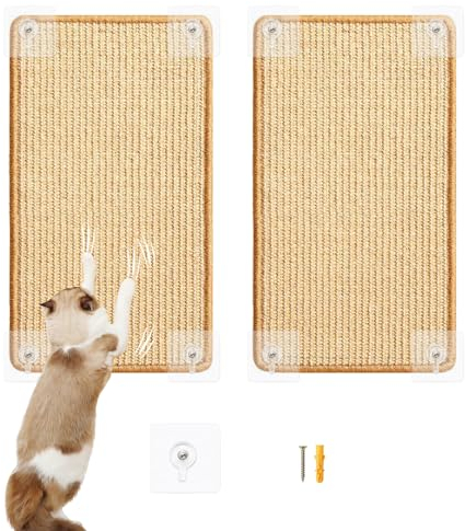 Rascador para Gatos 30 * 60cm, 2 Piezas rascador para Gatos Sofa de sisal, Rascadores de Gatos Antideslizante, Protector Sofa Gatos arañazo, Rascador Gato Protector Sofa