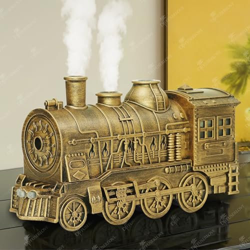 Diffuserlove Essential Oil Diffuser 300ML Train Cool Mist Humidifier Quiet Aromatherapy Diffuser with Night Light for Bedroom Desk