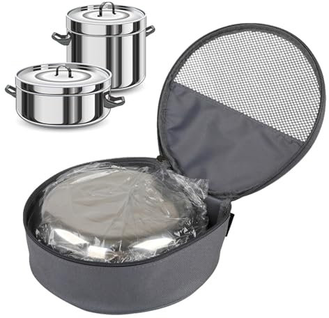 Xiixuuj Sac de Rangement pour ustensiles de Cuisine de Camping, Sac de Rangement pour Assiettes de Camping - Sac de Vaisselle Ergonomique et Respirant | Sac de Rangement d'assiettes Gris résistant à