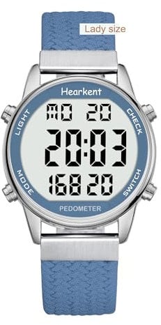 Schrittzähler Uhr für Damen - 30M Wasserdichte Sportuhr Mit Kalorienzähler - Einfach Ohne App und Handy - Armbanduhr für Senioren und Damen (Blau)