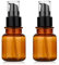 2PCS 80ML/2.7OZ Amber Plastic Bottles with Pump Dispenser Refillable Cosmetic Remover Oil Container Makeup Case Storage Reusable Facial Care Vessel Emulsion Dispenser for Essence Body Wash