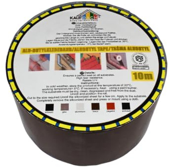 Alu-Butyl Dichtband 200mm x 10m selbstklebend Dachdecker Braun RAL8017 | 10 Breiten 50-940mm, 5 Farbtöne, wasserdicht, UV-beständig, geprüfte Qualität, für Dach & Fassade