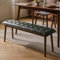 Cttasty Eingangsbank, Esszimmerbank aus Massivholz, Mid-Century Bank für das Ende des Bettes mit gepolstertem PU-Ledersitz, Schlafzimmerbank, 120 cm L x 32 cm B x 45 cm H （Grün）