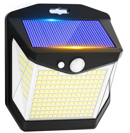 Vanranger Solarlampen für Außen mit Bewegungsmelder - 248 LED Outdoor Solar Lampe Aussen IP65 Wasserdicht Solarleuchte 3 Modi Aussenleuchte Solarlicht Außenlampe für Wand Post Pathway Garten(1 Stück)