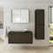 ROOMART • Badezimmermöbel-Set „Atlantic“ • 4-teiliges Badezimmerschrank-Set • 100 cm Unterschrank mit Keramikwaschbecken • Spiegelschrank • Hochschrank (Farbe: Schwarz Eiche, Komplett-Set)