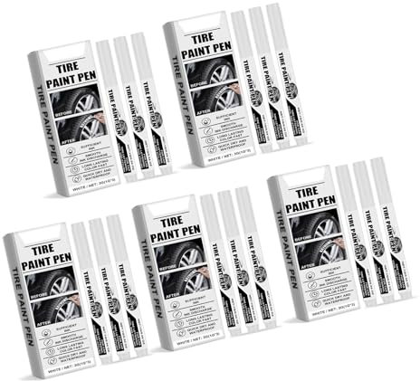 15 rotuladores blancos de pintura de neumáticos de secado rápido, resistentes al agua, para rotulación de neumáticos y reparación de arañazos