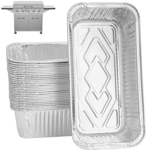 WEBROIL Members Pro-Serie 5-Brenner und 4-Brenner-Grillplatte Einweg-Aluminium-Tropfpfpfannen Ersatzteile, 30 Packungen