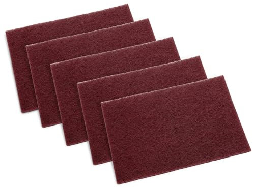 Scotch-Brite 7447B Pro Hand Pad [Very Fine]: 6 in. x 9 in. (Red) / 5-pack
